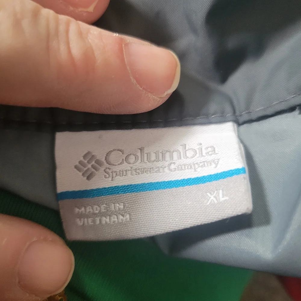 Columbia Red and Gray Nylon Windbreaker Jacket Mens Size XL